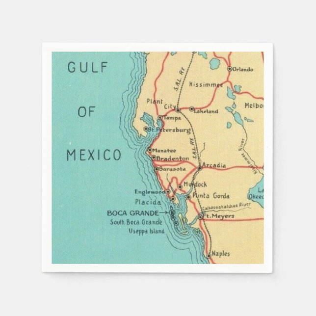 Servilleta De Papel Boca Grande Useppa Florida Napkins (Anverso)