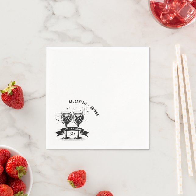 Servilleta De Papel Bocas de cumpleaños de Champagne (In situ)