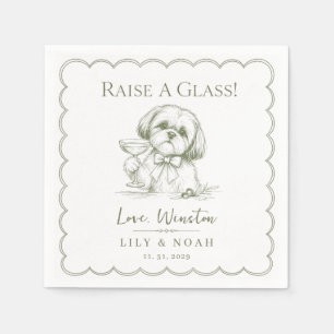 Servilleta De Papel Boceto de boda minimalista personalizado de Shih T
