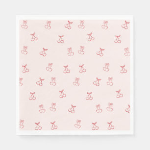 Servilleta De Papel Boceto de Cereza Minimalismo