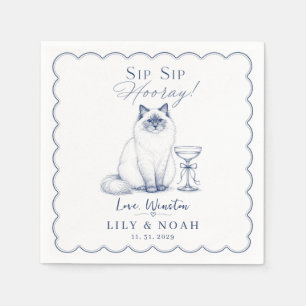 Servilleta De Papel Boceto de cóctel de regalo personalizado para boda