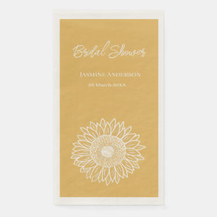 Servilleta De Papel Boceto floral de girasol Moderno baby shower nupci