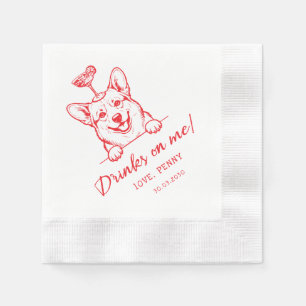 Servilleta De Papel Boceto personalizado Perro divertido, fiesta de co