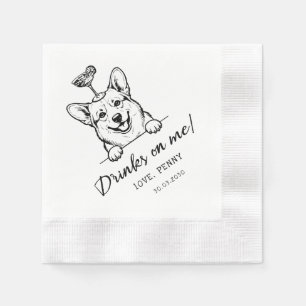 Servilleta De Papel Boceto personalizado Perro divertido, fiesta de co