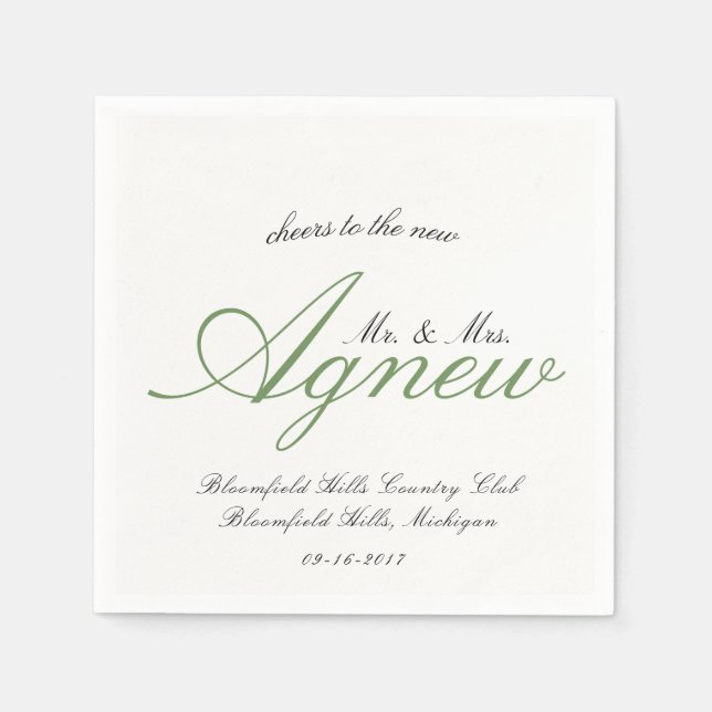 Servilleta De Papel Boda 2 de septiembre (Anverso)