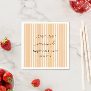 Servilleta De Papel Boda a rayas personalizada, nombres y fecha person