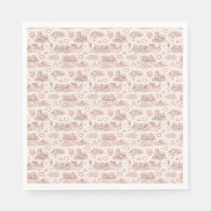 Servilleta De Papel Boda acuarela albaricoque rosa pueblo inglés