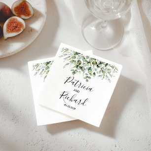 Servilleta De Papel Boda acuarela de vegetación
