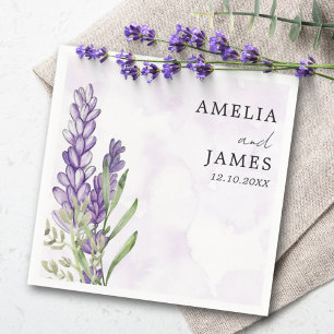 Servilleta De Papel Boda acuarela lavanda púrpura moderna