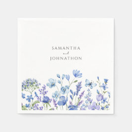 Servilleta De Papel Boda acuarela prado flor silvestre azul