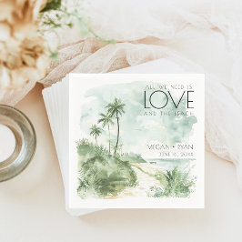 Servilleta De Papel Boda acuática de playa de destino