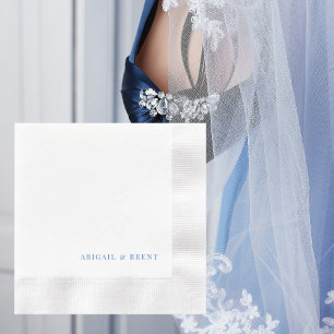 Servilleta De Papel Boda acuñado personalizado azul de zafiro