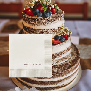 Servilleta De Papel Boda acuñado personalizado de crema roja de rubí