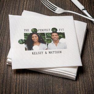 Servilleta De Papel Boda Ajuste Perfecto de la Pieza del Rompecabezas