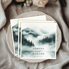 Servilleta De Papel Boda al aire libre del bosque Foggy Mountain Pine