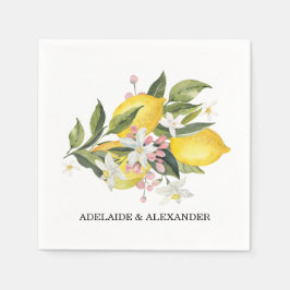 Servilleta De Papel Boda amarillo de cítricos limón mediterráneo