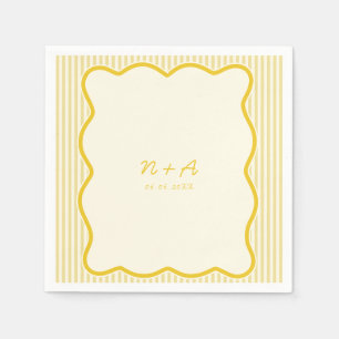 Servilleta De Papel Boda amarillo de mantequilla moderna