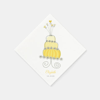 Servilleta De Papel Boda amarillo dulce Pastel Bridal Ducha Fiesta
