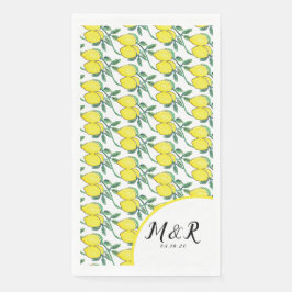 Servilleta De Papel Boda Amarillo Limón Verde Acuarela