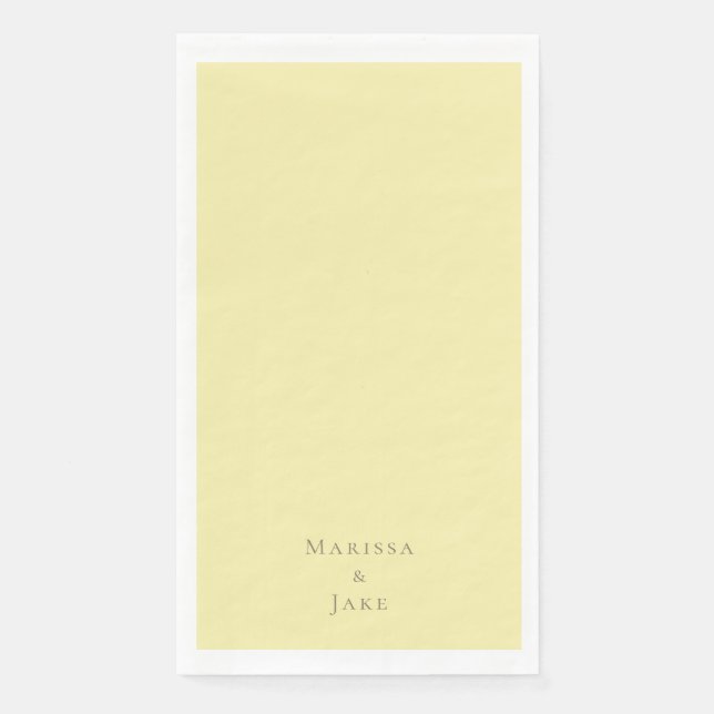 Servilleta De Papel Boda Amarillo Mantecoso (Anverso)