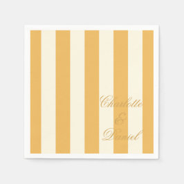 Servilleta De Papel Boda Amarillo Mostaza Personalizado a Rayas