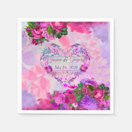 Servilleta De Papel Boda Amethyraspberry Floral Napkin