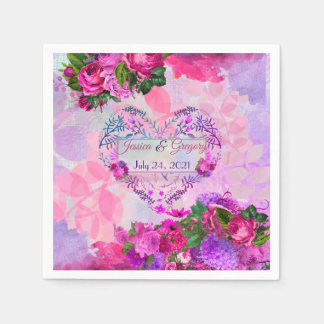 Servilleta De Papel Boda Amethyraspberry Floral Napkin