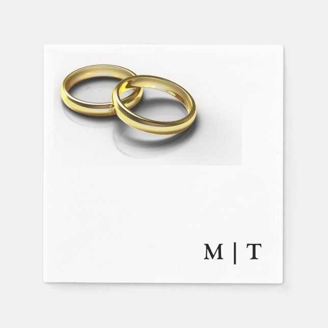 Servilleta De Papel Boda Anillos Boda Papel Napkin (Anverso)