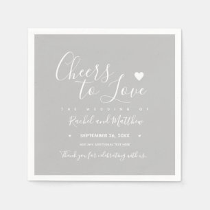 Servilleta De Papel Boda "anima a amar" Gris elegantemente escrito