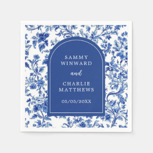 Servilleta De Papel Boda Antigua Chinoiserie Azul Delft