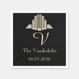 Servilleta De Papel Boda Art Deco Tower Ray