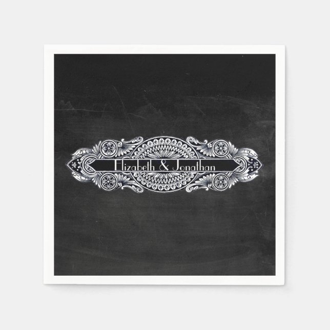 Servilleta De Papel Boda Art Nouveau vintage (Anverso)