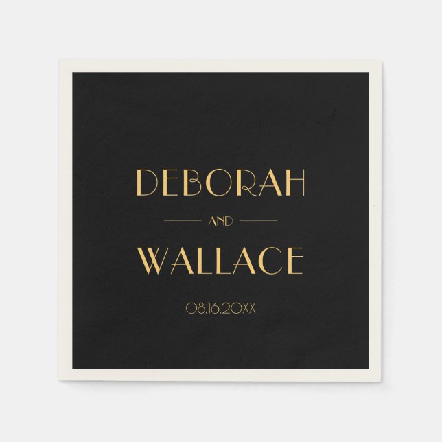 Servilleta De Papel Boda artístico simple de los años 20 (Anverso)