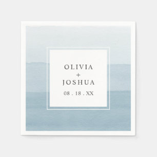 Servilleta De Papel Boda azul acuarela