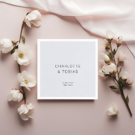 Servilleta De Papel Boda azul blanco elegante y sencillo