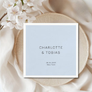 Servilleta De Papel Boda azul claro elegante y sencillo