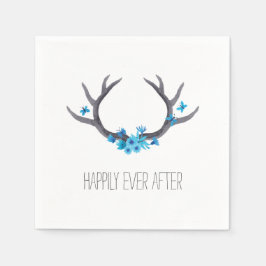 Servilleta De Papel Boda azul de los Antlers del país