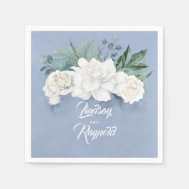 Servilleta De Papel Boda Azul Dusty Floral
