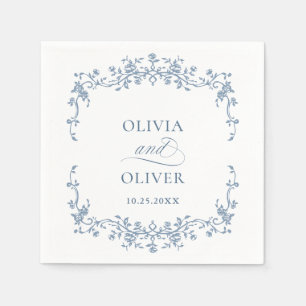 Servilleta De Papel Boda azul oxidado y floral de Grace