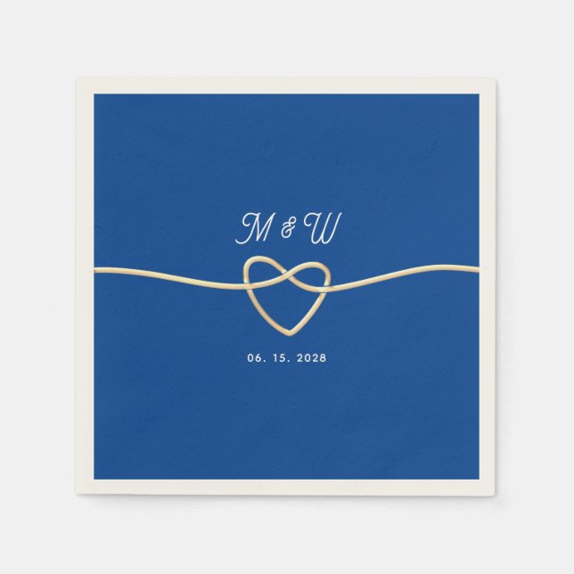 Servilleta De Papel Boda azul real (Anverso)