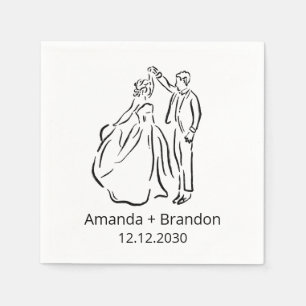 Servilleta De Papel Boda bailarín Hand Drake Bride Groom