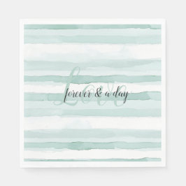 Servilleta De Papel Boda Beach Aqua Mint Stripes