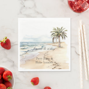 Servilleta De Papel Boda Beach Ocean Palm Tree