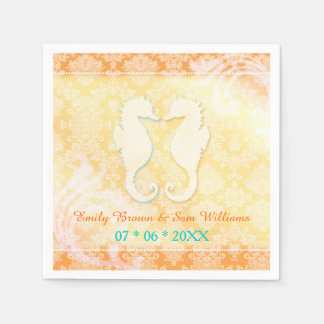 Servilleta De Papel Boda Beach Romance SeaHorse Pair