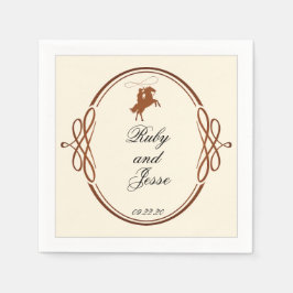 Servilleta De Papel Boda Beauty Western Dark Brown