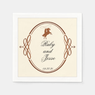 Servilleta De Papel Boda Beauty Western Dark Brown