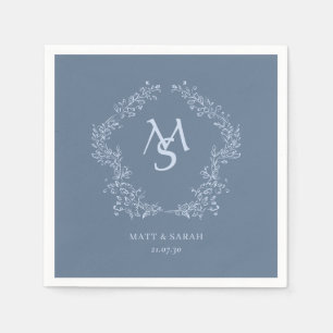 Servilleta De Papel Boda Blanca Floral Personalizada