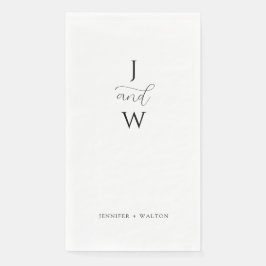 Servilleta De Papel Boda blanca simple y elegante