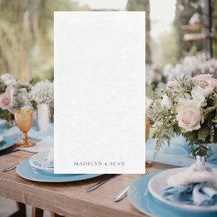 Servilleta De Papel Boda Blanca Simple y Elegante de la Marina