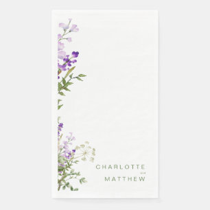 Servilleta De Papel Boda blanco de lavanda de vegetación simple